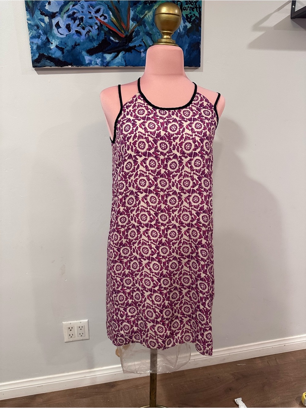 Forever 21 Pink and Black Floral Sleeveless Shift Dress